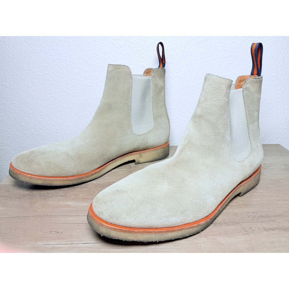 New Republic Mark McNairy Sand Suede Chelsea Boots Orange Welt Mens 10 EUR 43